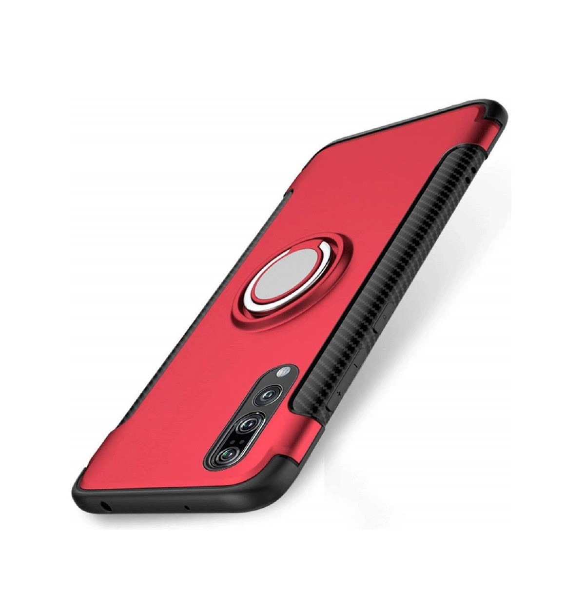 Protectores para celular  para Huawei  P20 Pro Funda reforzada con anillo v1 Rojo